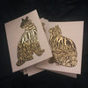 PACK OF 4 FOILED CHRISTMAS CARDS , CRACKERS McKNACKERS & TURKEY DISTURBANCE