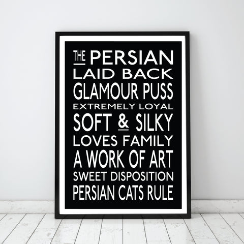 PERSIAN CAT BUS BLIND PRINT A2