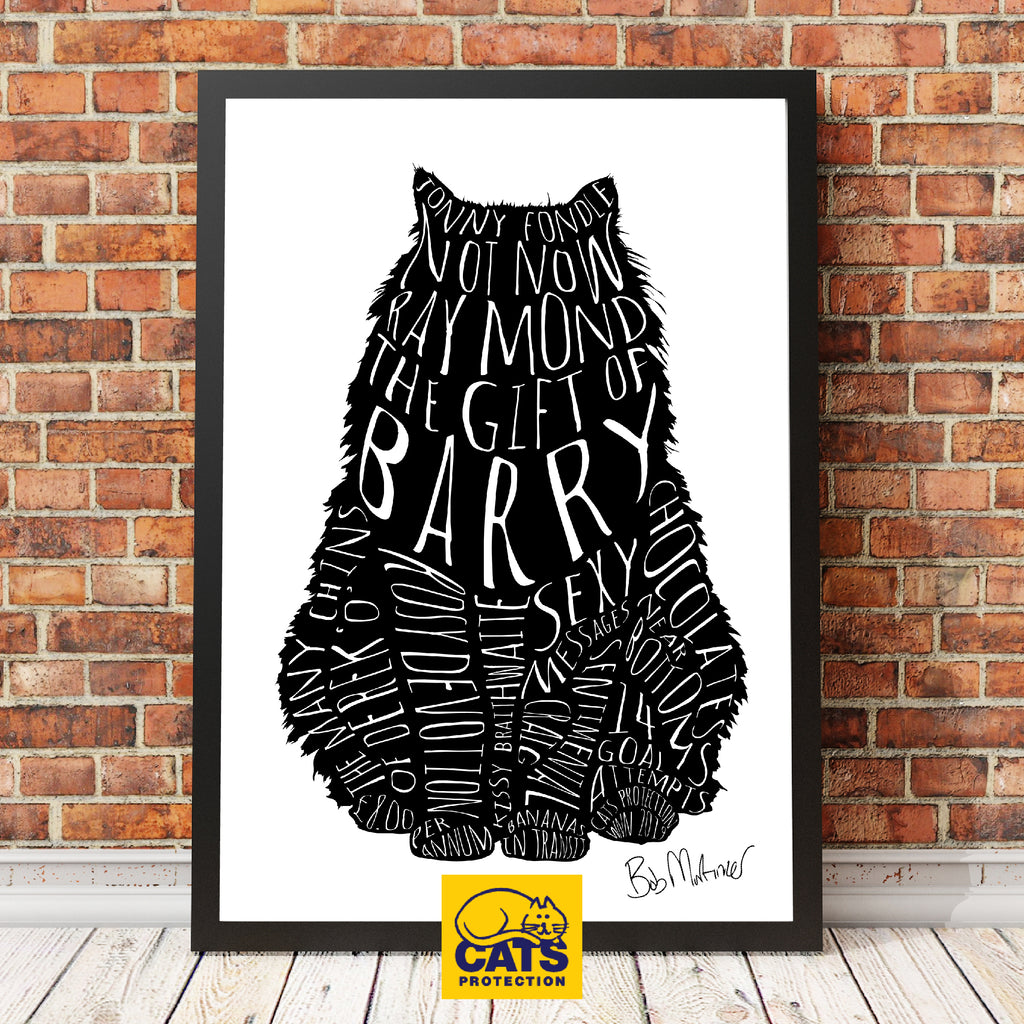 'THE GIFT OF BARRY' A3 PRINT FOR CATS PROTECTION