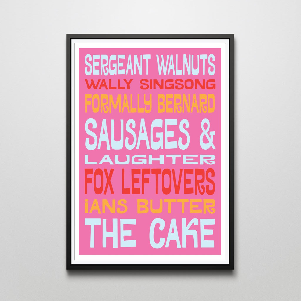 Sergeant Walnuts (Retro Pink) Bus Blind Print A0 / Retro Pink Sergeant Walnuts Blinds